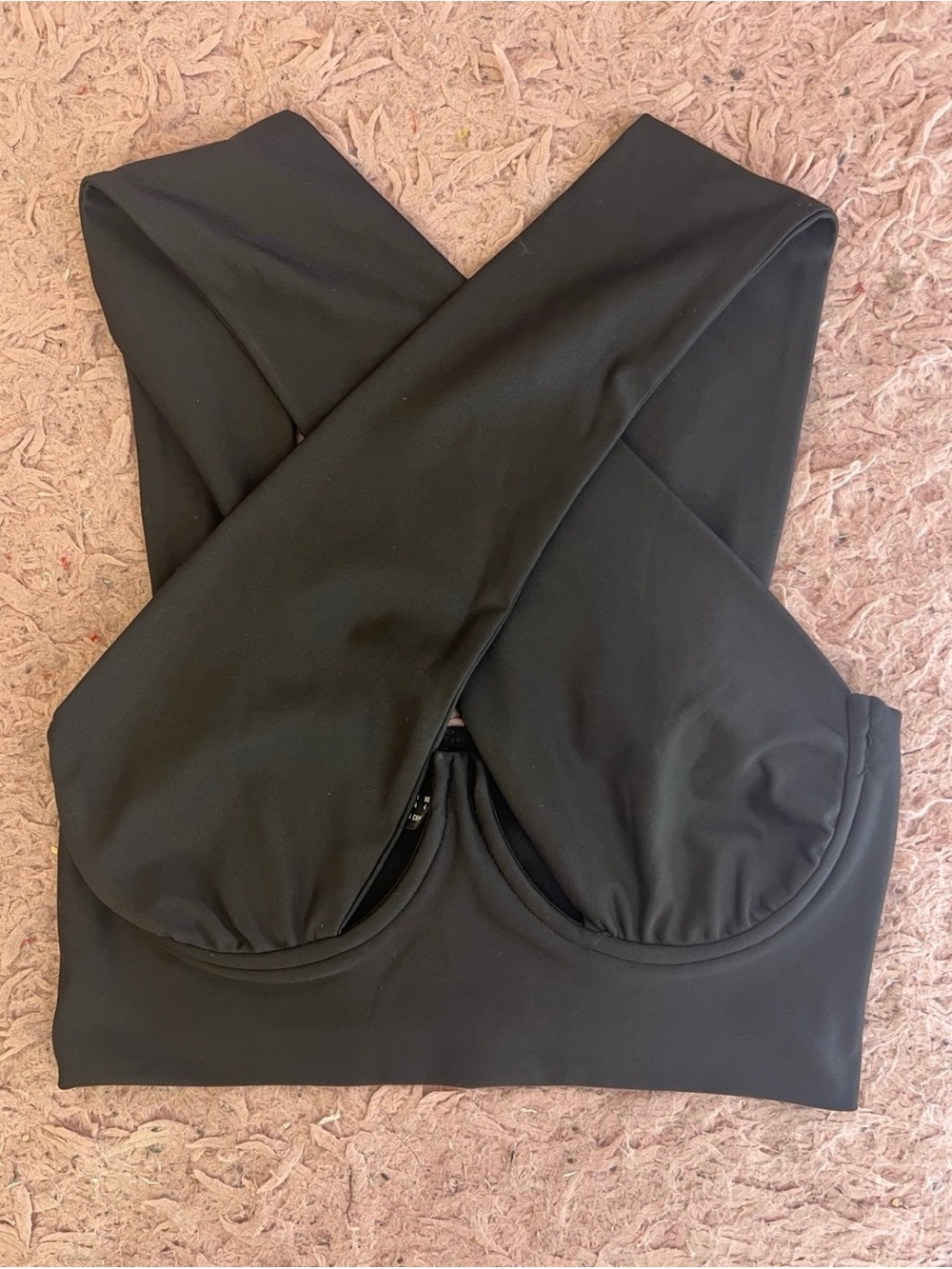 SHEIN Black Crisscross Underwire Bralette